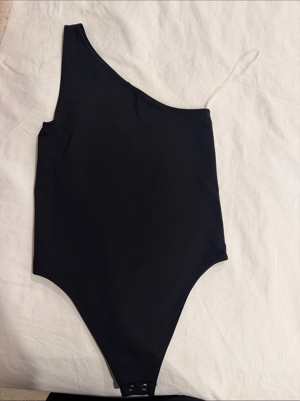 Girls One-Shoulder Black One-Piece